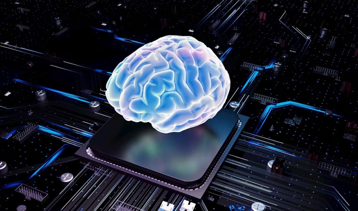 Abstract visualization of a neural network with memory modules